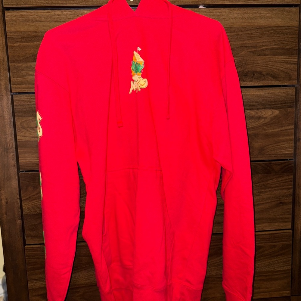 Astro Red Hoodie with Embroidered Design